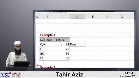 CA AFC 04 IT by Sir Tahir Aziz from Rise Lecture # 37b (MS Excel) | Office 365 |