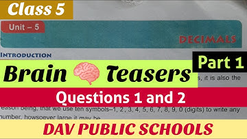 DAV class 5 maths unit 5 Decimals Brain Teasers