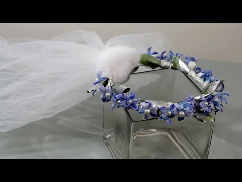 DIY wedding veil flower crown/halo