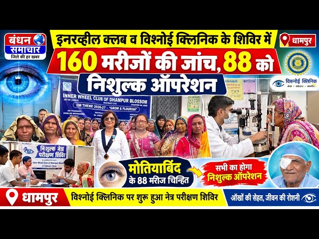 इनरव्हील क्लब द्वारा लगाया गया निशुल्क नेत्र परीक्षण शिविर