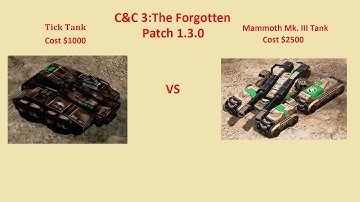 C&C 3: The Forgotten 1.3.0 patch: Tick Tank versus Mammoth Mk. III Tank