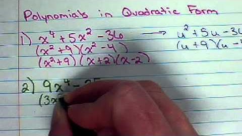 Polynomials - Factoring polynomials in quadratic form