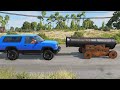 Сar was torn to pieces after being hit by a cannon | BeamNG Drive