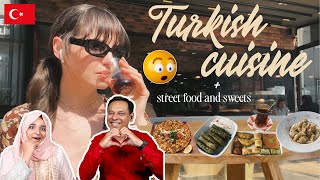 Trying Turkish food: Iskender kebab, lahmacun, mantı | street food | desserts  Pakistani Reaction