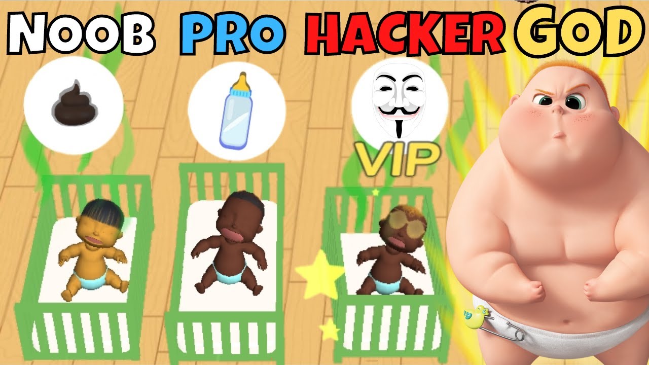 NOOB vs PRO vs HACKER vs GOD in CHILDCARE MASTER