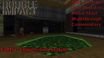 Doom: Double Impact (UV-Fast 100%) Walkthrough (E1M5: Engineering Station)
