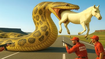Heroic Rescue Team Saves Lonely Horse from a Terrifying Giant Python Attack!