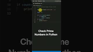 prime numbers check in python in vscode #python