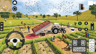 Indian Tractor Trolley Game 3D | Khet Me Tractor Trolley Se Khad & Anaj Dumping | Farming Simulation screenshot 3