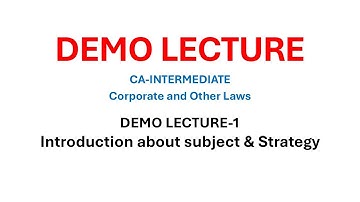 L1 - CA Inter Law for May/Sep 2026 Introduction about Subject & Strategy | Adv. Jayesh Bhai