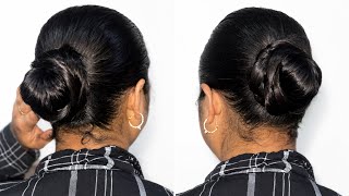 Easy Sleek Low Bun Hairstyle 😍 Simple & Elegant Juda Bun Tutorial