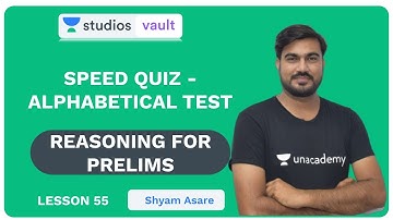 L55: Speed Quiz - Alphabetical Test I Complete Reasoning for Prelims (Banking) I Shyam Asare