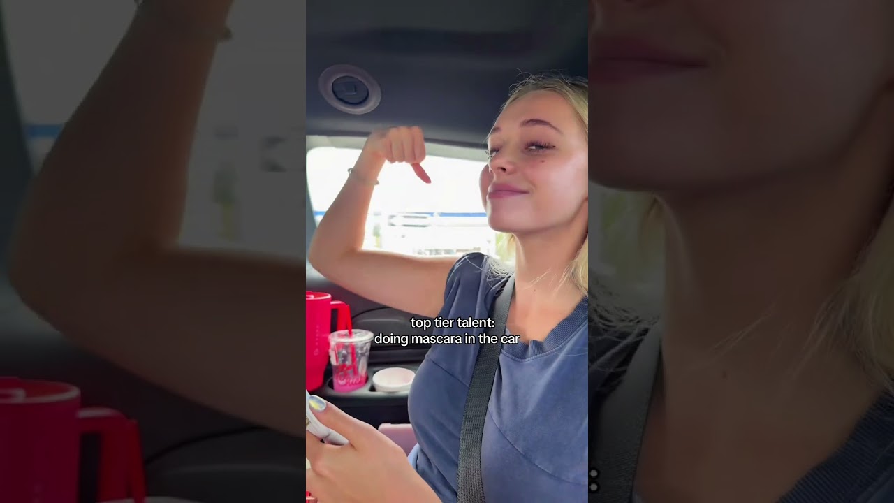 it’s actually a challenge #foryou #mascara #car #relatable #makeup