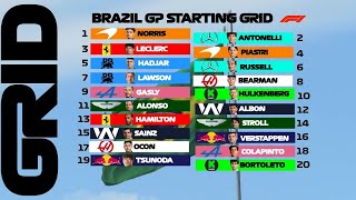 F1 2025 Brazil GP Starting Grid #f1 #brazilgp