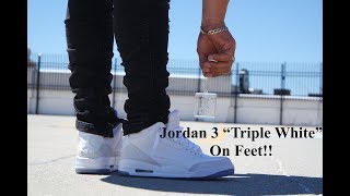 jordan 3 white on feet