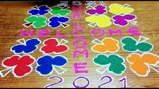 New Year Kolam 2021 with 14-14 , 2-7 Dots | Margali Matha Kolangal by Tamil Kolangal