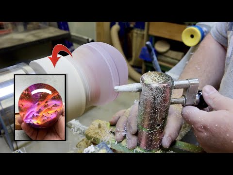 Woodturning - How I use my Vermec Sphere Jig to Make a Wood and Resin Sphere