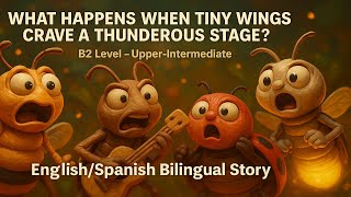 B2 Upper-Intermediate 🐝🎸 Tiny Insect Band Conquers the Storm – Boost Your English & Spanish Fast!