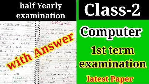 Class-2 Computer 1st term examination question paper | Class-2 Computer latest Paper