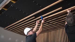 Sculptform Click-on Batten Interior Ceiling Installation - Installing the battens