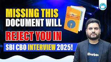 SBI CBO Interview 2025 | List of All Documents | Final Checklist | By Yash Sir
