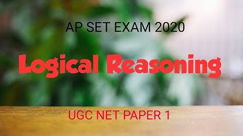 AP SET Exam Paper 1 in Telugu | Logical Reasoning | UGC NTA NET 2020 Paper 1 | MCQS in Telugu APSET