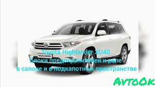 Toyota Highlander XU40 - Блоки предохранителей и реле в салоне и в подкапотном пространстве