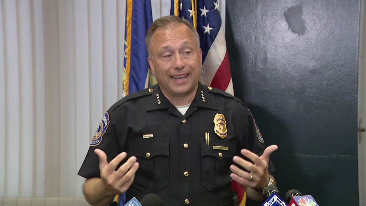 Law enforcement news conference on recent break in arrests