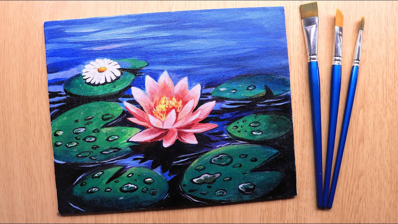 Acrylic painting of beautiful and simple flower