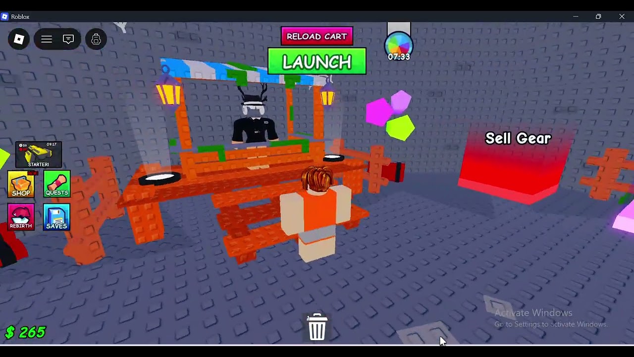 Playing build a cart in roblox