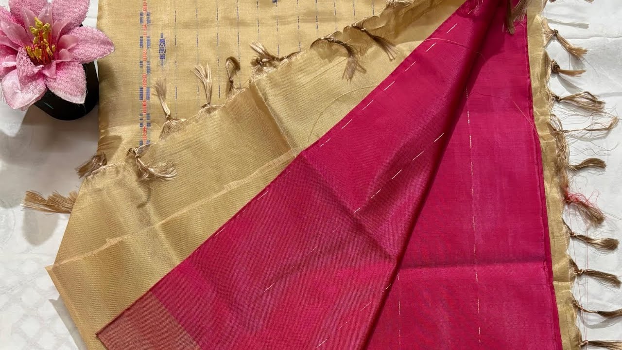 Banana silk vaallai naar pattu saree with fancy traditional border with blouse 