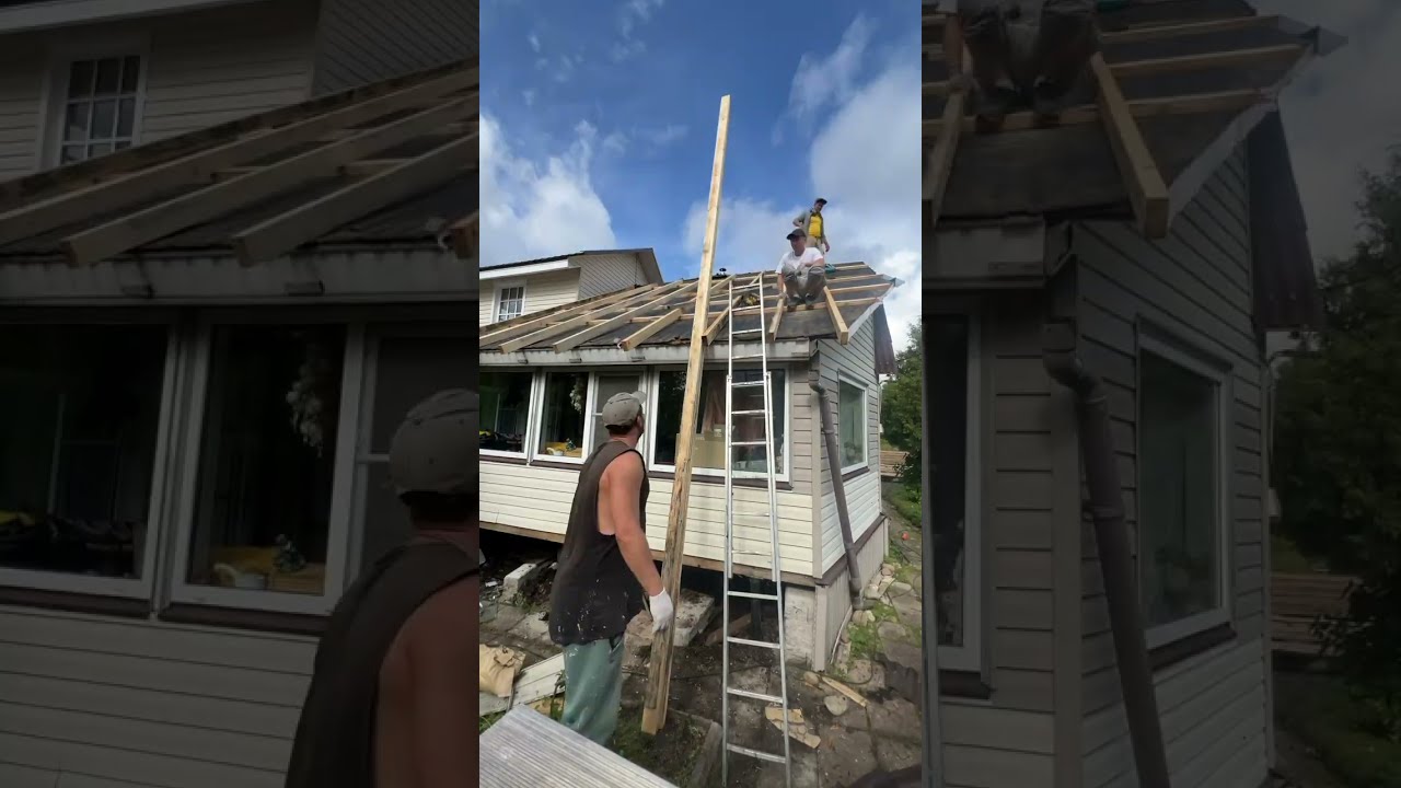 СНЕС СТАРУЮ КРЫШУ и ПОСТАВИЛ МЕТАЛЛОЧЕРЕПИЦУ! Преображение дома. Реконструкция деревянного дома.