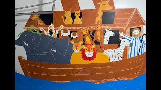 NOAH'S ARK - Mural | Summer in garage | Animal Wall Art & calligraphy