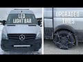 DIY LED Light Bar and Spare Wheel Tire Modification for Sprinter Van - Van Build Episode 46