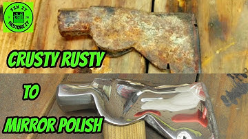 Old rusty Hatchet hammer mirror polish BEYOND restoration