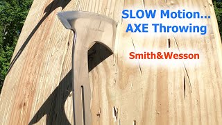 Throwing Axes in Slow Motion with Smith & Wesson axe set