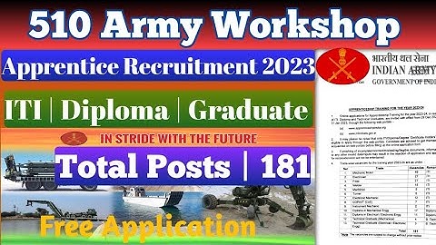 510 Army Base Workshop Apprentice Recruitment 2023-24 | Army Workshop Meerut Cantt Apprentice |#army