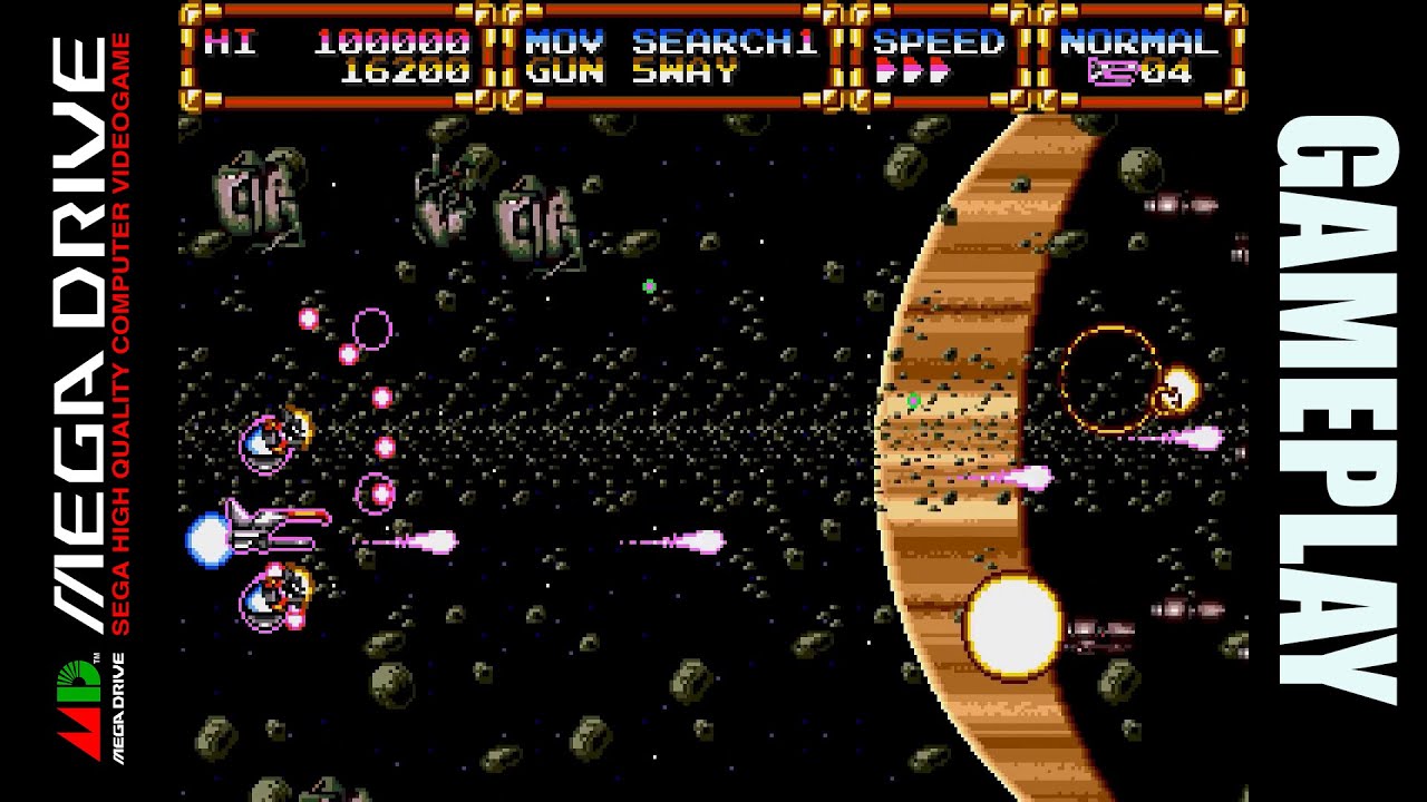 Advanced Busterhawk Gley Lancer Gameplay (Mega Drive, Japan)