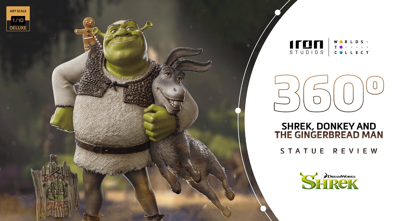 Statue Shrek, Donkey and The Gingerbread Man (Deluxe) - Shrek - Art Scale  1/10 - Iron Studios