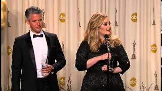 Adele wins Oscar for Skyfall theme. Oscars 2013