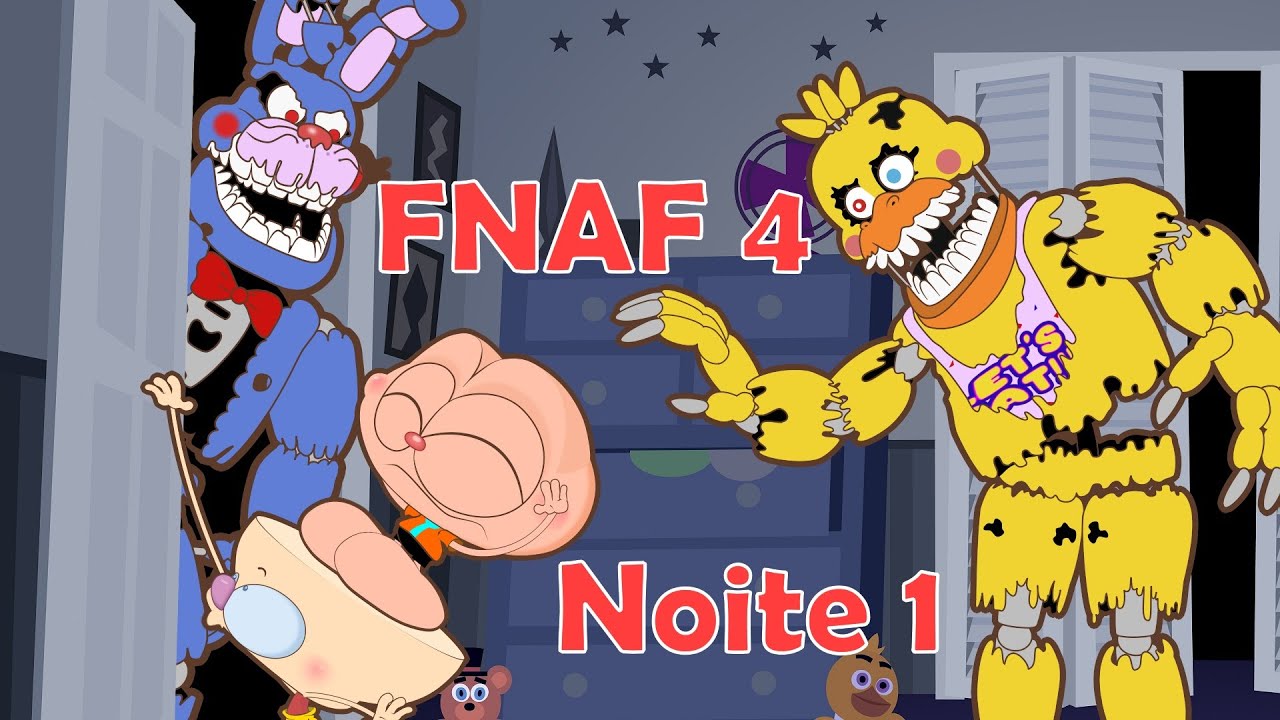 Mongo e Drongo em Five Nights At Freddys 4 Completo - FNAF 4 todas as 5  noites 