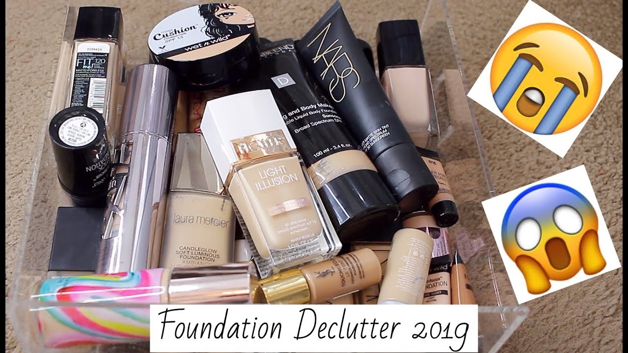 Foundation Declutter 2019 | Makeup Collection | AmberElainexox