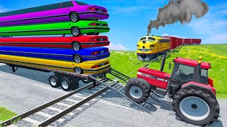 Flatbed Trailer Truck Potholes Transport Car Portal Trap Rescue - BeamNG.drive