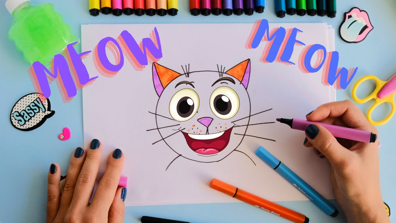 How To Draw A Cute CAT 🐱 Easy Drawing Tutorial - YouTube