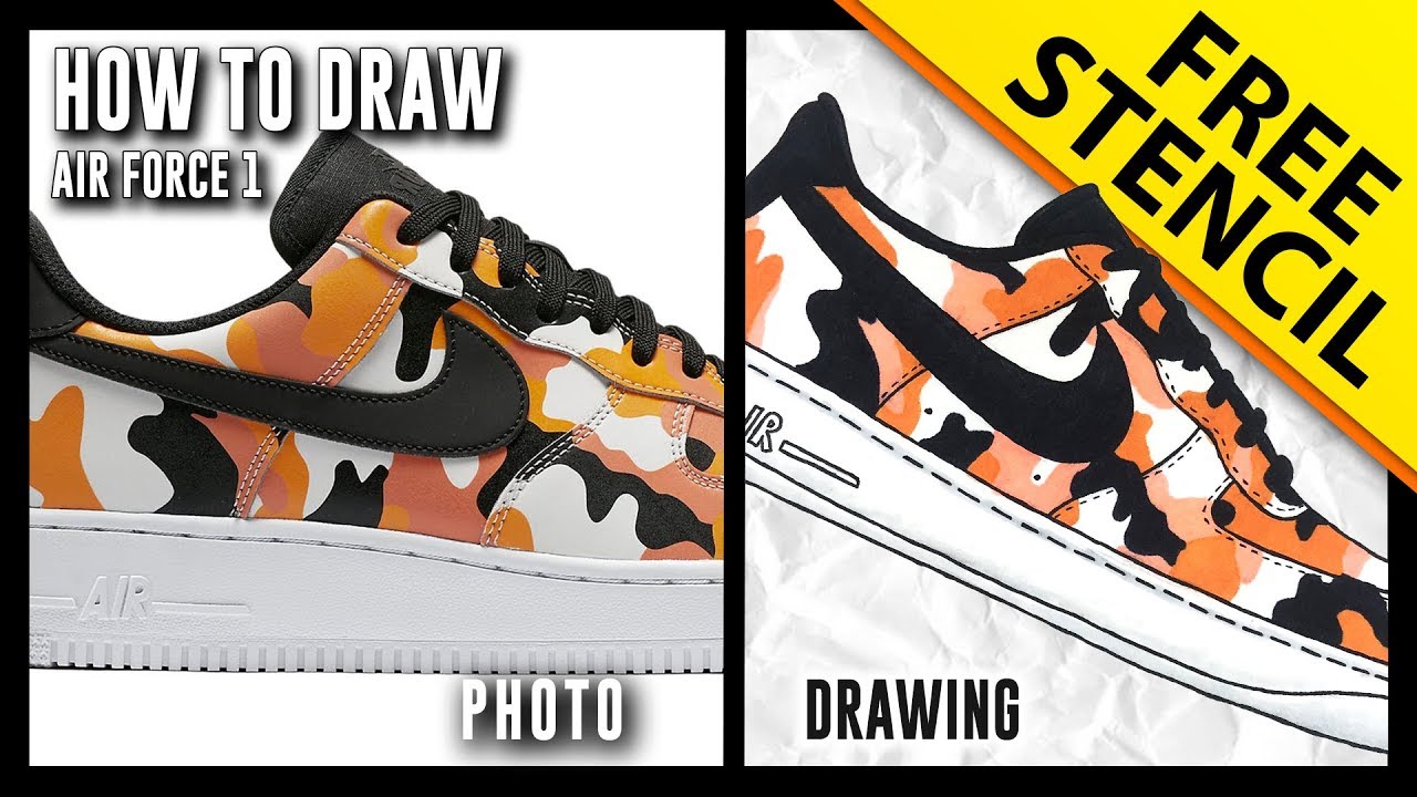 air force 1 high top drawing