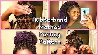 Rubberband Method Parting Pattern I Use for Box Braids and Twists