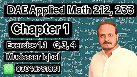 Dae Math 212 | Chapter 1 | Applied Mathematics 212 | 2nd Year | Exercise 1.1 |Question 3, 4