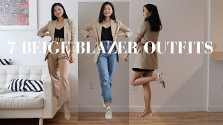 How to style the beige blazer | Fall outfit ideas | 1 blazer, 7 looks | Autumn lookbook screenshot 1
