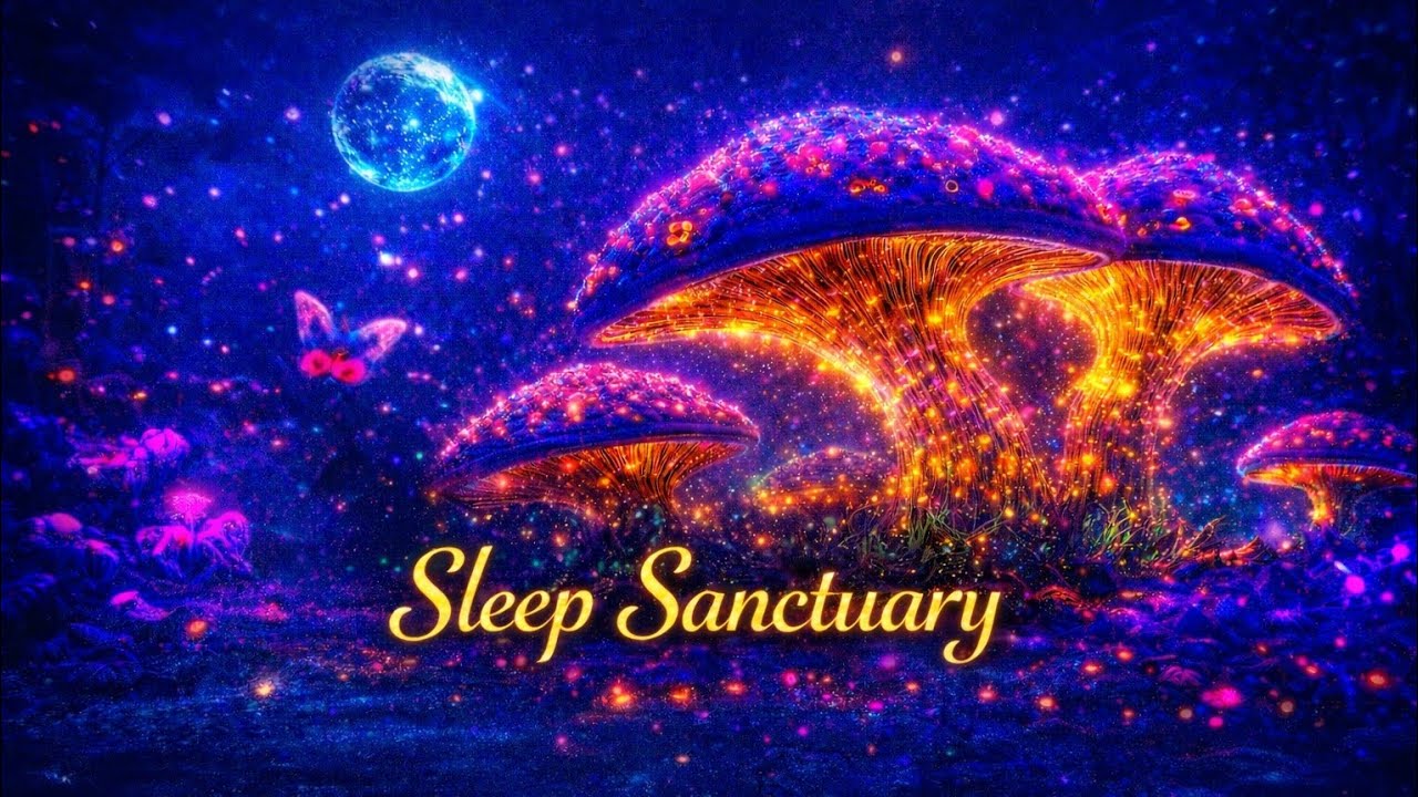Fall Asleep Faster 🌙 Dreamy Mushroom Garden | Water Sounds for Deep Rest (8+ Hours)
