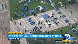 Pro-Palestinian protesters set up encampment on UCLA campus